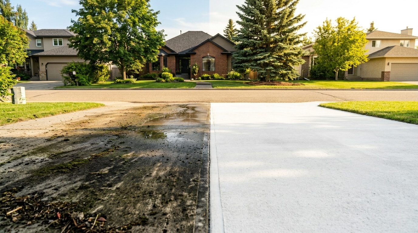 Clean driveway and concrete